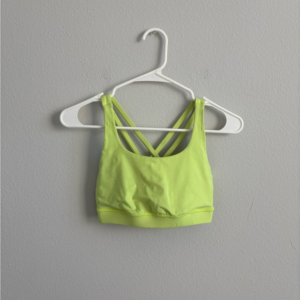 Lululemon athletica neon yellow Energy Sports Bra